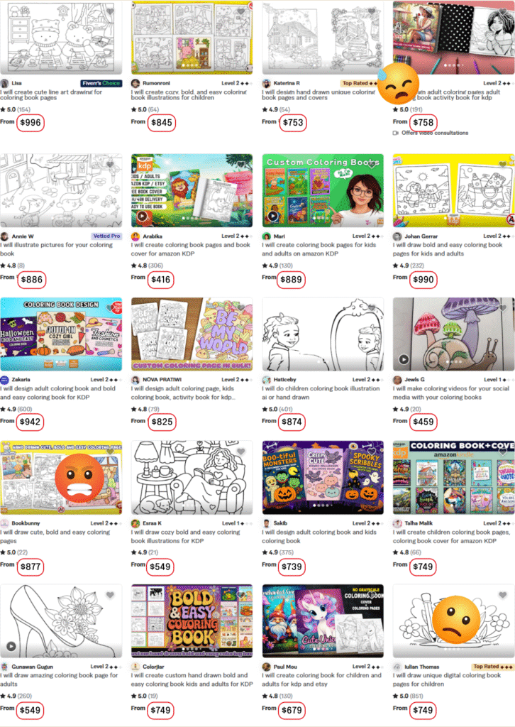 Fiverr custom coloring page service created using ColorBooks AI