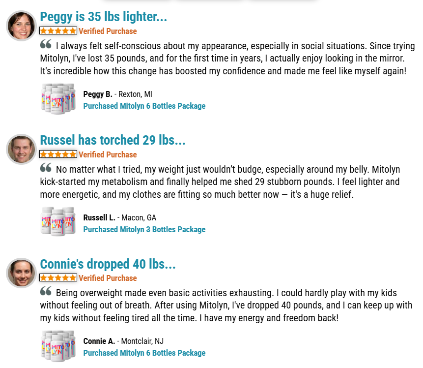 Weight loss results after using Mitolyn supplement